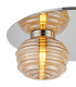 Astoria 45cm Round 2 Light Flush 160mm & 180mm Glass Polished Nickel/Amber-5