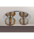 Astoria 45cm Round 2 Light Flush 160mm & 180mm Glass Polished Nickel/Amber-7