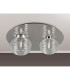 Astoria 45cm Round 2 Light Flush 160mm & 180mm Glass Polished Nickel/Clear-7