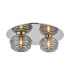 Astoria 45cm Round 2 Light Flush 160mm & 180mm Glass Polished Nickel/Smoke-1