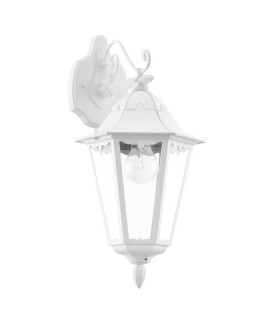 1 Light Outdoor Wall Lantern White IP44, E27 - 1