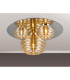 Astoria 60cm Round 3 Light Flush 160mm 180mm & 280mm Glass Polished Nickel/Amber-3
