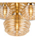 Astoria 60cm Round 3 Light Flush 160mm 180mm & 280mm Glass Polished Nickel/Amber-5