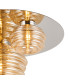Astoria 60cm Round 3 Light Flush 160mm 180mm & 280mm Glass Polished Nickel/Amber-6