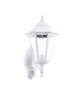 1 Light Outdoor Wall Lantern with PIR Sensor White IP44, E27 - 1