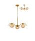 Astoria 70cm 3 Light Multi Arm Pendant/Semi Flush 160mm Glass Brass/Amber-1