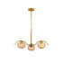 Astoria 70cm 3 Light Multi Arm Pendant/Semi Flush 160mm Glass Brass/Amber-5