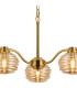 Astoria 70cm 3 Light Multi Arm Pendant/Semi Flush 160mm Glass Brass/Amber-7