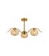 Astoria 70cm 3 Light Multi Arm Pendant/Semi Flush 160mm Glass Brass/Amber-10