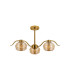 Astoria 70cm 3 Light Multi Arm Pendant/Semi Flush 160mm Glass Brass/Amber-11
