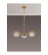 Astoria 70cm 3 Light Multi Arm Pendant/Semi Flush 160mm Glass Brass/Clear-3