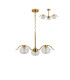 Astoria 70cm 3 Light Multi Arm Pendant/Semi Flush 160mm Glass Brass/Clear-4