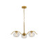 Astoria 70cm 3 Light Multi Arm Pendant/Semi Flush 160mm Glass Brass/Clear-5