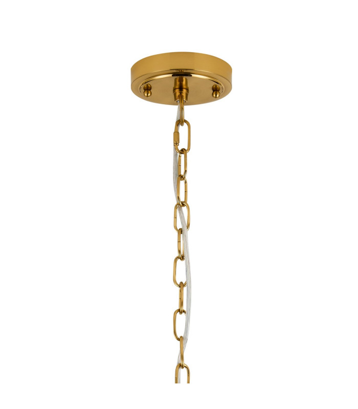 Astoria 70cm 3 Light Multi Arm Pendant/Semi Flush 160mm Glass Brass/Clear-6