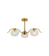 Astoria 70cm 3 Light Multi Arm Pendant/Semi Flush 160mm Glass Brass/Clear-10