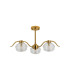 Astoria 70cm 3 Light Multi Arm Pendant/Semi Flush 160mm Glass Brass/Clear-11