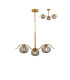 Astoria 70cm 3 Light Multi Arm Pendant/Semi Flush 160mm Glass Brass/Smoke-1