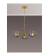 Astoria 70cm 3 Light Multi Arm Pendant/Semi Flush 160mm Glass Brass/Smoke-3