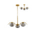 Astoria 70cm 3 Light Multi Arm Pendant/Semi Flush 160mm Glass Brass/Smoke-4