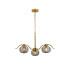 Astoria 70cm 3 Light Multi Arm Pendant/Semi Flush 160mm Glass Brass/Smoke-5