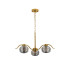 Astoria 70cm 3 Light Multi Arm Pendant/Semi Flush 160mm Glass Brass/Smoke-9