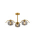 Astoria 70cm 3 Light Multi Arm Pendant/Semi Flush 160mm Glass Brass/Smoke-10
