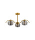 Astoria 70cm 3 Light Multi Arm Pendant/Semi Flush 160mm Glass Brass/Smoke-11