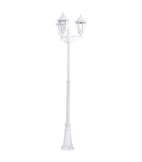 3 Light Outdoor Triple Lamp Post White IP44, E27 - 1