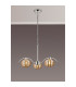 Astoria 70cm 3 Light Multi Arm Pendant/Semi Flush 160mm Glass Polished Nickel/Amber-3