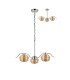Astoria 70cm 3 Light Multi Arm Pendant/Semi Flush 160mm Glass Polished Nickel/Amber-4