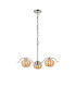 Astoria 70cm 3 Light Multi Arm Pendant/Semi Flush 160mm Glass Polished Nickel/Amber-5