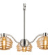 Astoria 70cm 3 Light Multi Arm Pendant/Semi Flush 160mm Glass Polished Nickel/Amber-6