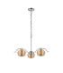 Astoria 70cm 3 Light Multi Arm Pendant/Semi Flush 160mm Glass Polished Nickel/Amber-8
