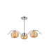Astoria 70cm 3 Light Multi Arm Pendant/Semi Flush 160mm Glass Polished Nickel/Amber-9
