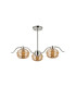 Astoria 70cm 3 Light Multi Arm Pendant/Semi Flush 160mm Glass Polished Nickel/Amber-10