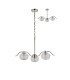 Astoria 70cm 3 Light Multi Arm Pendant/Semi Flush 160mm Glass Polished Nickel/Clear-4