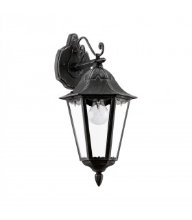 1 Light Outdoor Wall Lantern Black, Silver-Patina IP44, E27 - 1