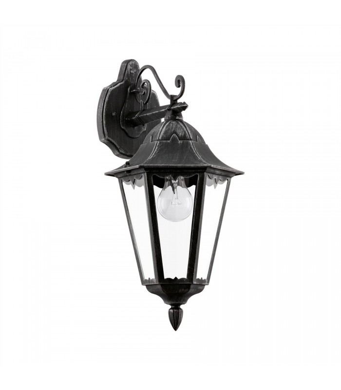 1 Light Outdoor Wall Lantern Black, Silver-Patina IP44, E27 - 1
