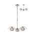 Astoria 70cm 3 Light Multi Arm Pendant/Semi Flush 160mm Glass Polished Nickel/Smoke-1