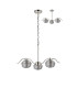 Astoria 70cm 3 Light Multi Arm Pendant/Semi Flush 160mm Glass Polished Nickel/Smoke-4