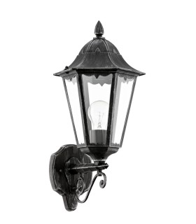 1 Light Outdoor Wall Lantern Black, Silver-Patina IP44, E27 - 1