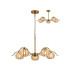 Astoria 80cm 5 Light Multi Arm Pendant/Semi Flush 160mm Glass Brass/Amber-1