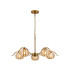 Astoria 80cm 5 Light Multi Arm Pendant/Semi Flush 160mm Glass Brass/Amber-5