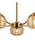 Astoria 80cm 5 Light Multi Arm Pendant/Semi Flush 160mm Glass Brass/Amber-6