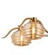Astoria 80cm 5 Light Multi Arm Pendant/Semi Flush 160mm Glass Brass/Amber-7