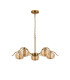 Astoria 80cm 5 Light Multi Arm Pendant/Semi Flush 160mm Glass Brass/Amber-8