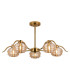 Astoria 80cm 5 Light Multi Arm Pendant/Semi Flush 160mm Glass Brass/Amber-9