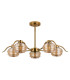 Astoria 80cm 5 Light Multi Arm Pendant/Semi Flush 160mm Glass Brass/Amber-10