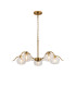 Astoria 80cm 5 Light Multi Arm Pendant/Semi Flush 160mm Glass Brass/Clear-5