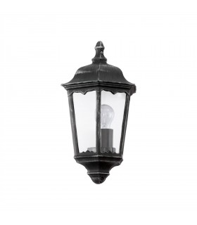 1 Light Outdoor Wall Lantern Black, Silver-Patina IP44, E27 - 1